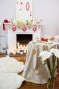 ÃÂ¡ute white and red room with lots of heart-shaped decoration Royalty Free Stock Photo